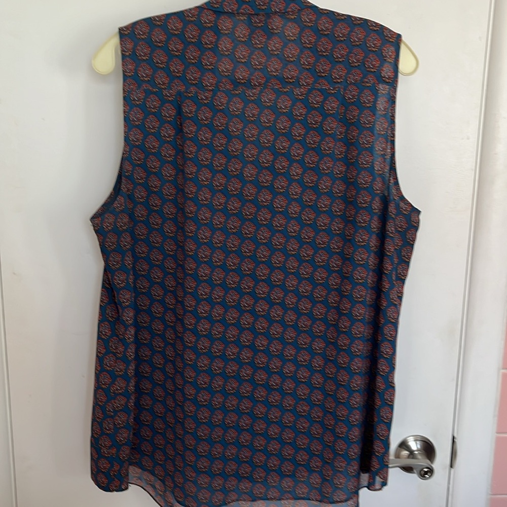 Cabi Blue and Orange Patterned Blouse - Picture 9 of 16